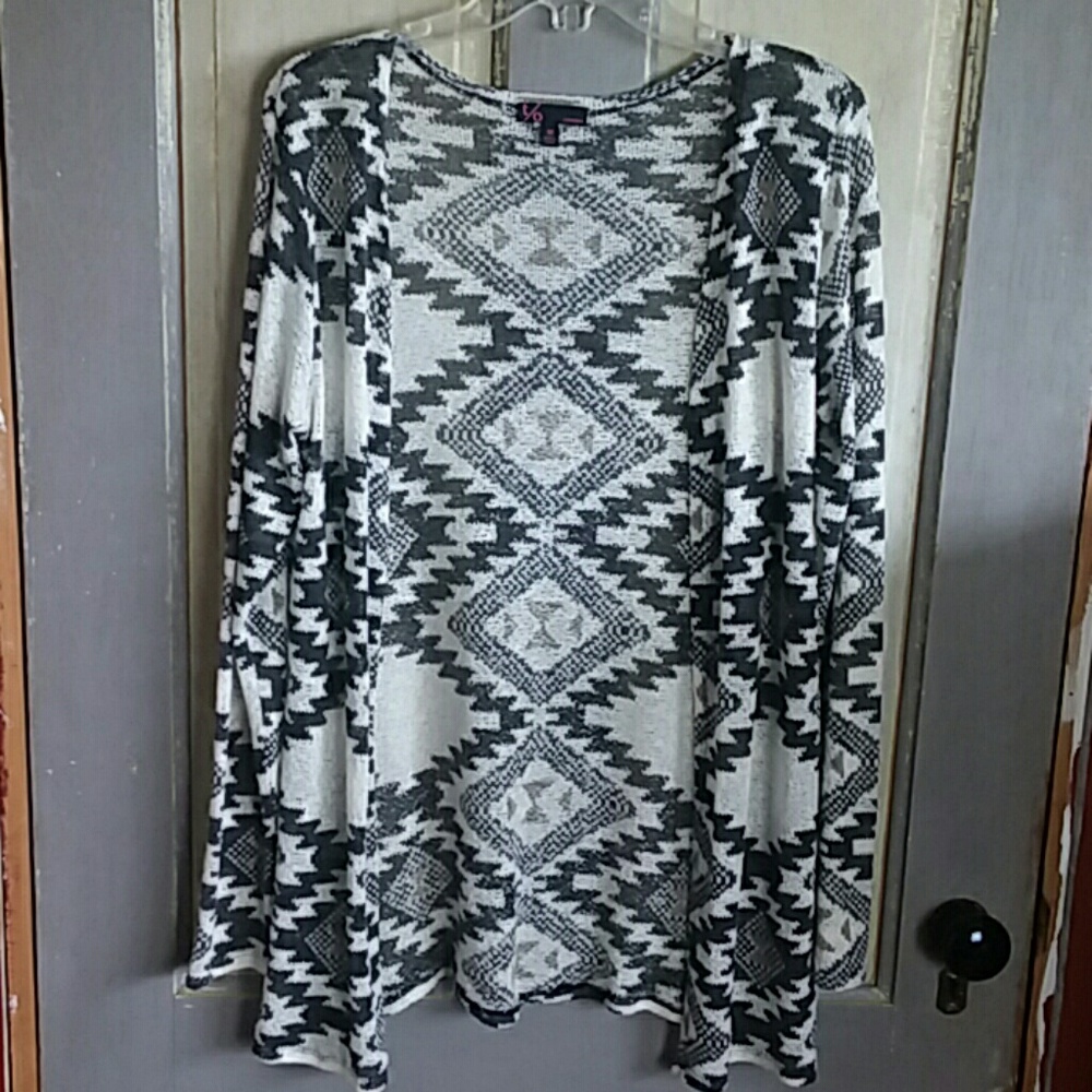 Aztek Print open cardigan